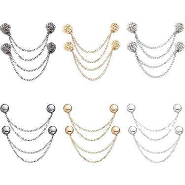 Imagem de 12 peças de clipes magnéticos para roupas - Hijab magnético multifuncional e clipes de camisa com corrente, laços de camisa ímãs sem pinos botões para roupas femininas mangas calças hijabs chapéus