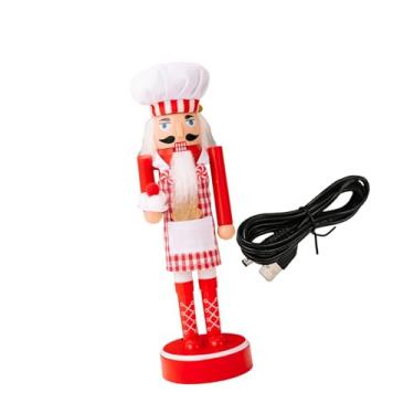 Imagem de Sclmgo Quebra-nozes de Natal com LED, Brinquedo Decorativo para O Dia de ação de Graças, Vermelho Branco, Tamanho real