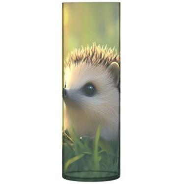 Imagem de Vaso cilíndrico buquê de flores fofo ouriço grama animal vasos e plantadores de plástico decorações de outono personalizadas para casa, 30 cm x 9,9 cm