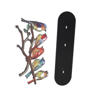 Imagem de GLOGLOW Outros Itens Decorativos Estátua de Artesanato Acrílico, Decoração Colorida de Escritório Doméstico, 2 Peças de Pássaros Em Ornamentos de Galhos, Nan (#15)