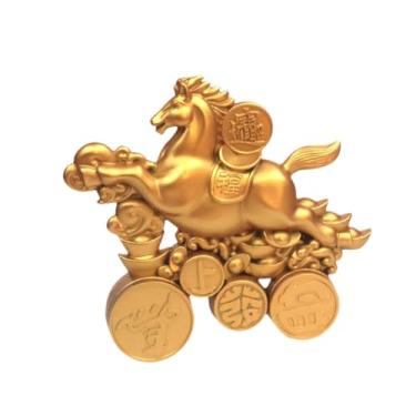 Imagem de WeiLaiKeQi Estátua de Cavalo Ornamental Compacta, Lembrança do Ano do Cavalo, Escultura Decorativa para Quarto, Lareira, Estante, Escrivaninha, Mesa de