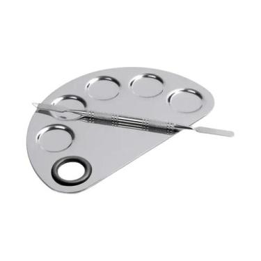 Imagem de Espátula De Aço Inoxidável Para Maquiagem, Paleta Facial Para Mistura 