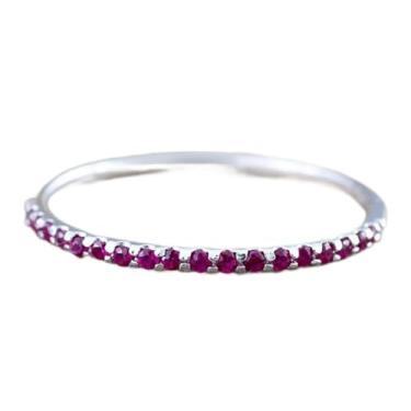 Imagem de Anéis de noivado banhados a ouro branco azul rosa zircônia cúbica aliança de casamento alianças de compromisso, festas noturnas, aniversário, dia dos namorados, alianças de eternidade para mulheres, 8