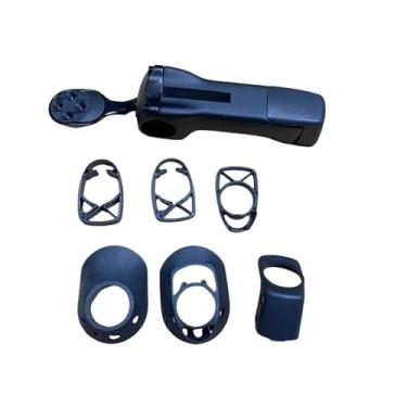 Imagem de Guidão de carbono para bicicleta de estrada/corrida com elevação, cabeamento interno integrado e cockpit oculto, compatível com SL7 de 70 mm a 130 mm.(90mm computer stand)