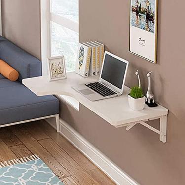 Imagem de Mesa dobrável montada na parede Mesa dobrável flutuante montada na parede Mesa multifuncional montada na parede Mesa de computador portátil para escritório em casa, 3-80 x 70 x 50 cm