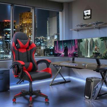 Imagem de Cadeira Gamer Ergonômica Reclinável para Escritório e Home Office até 180kg (Vermelho)