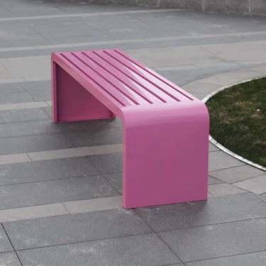 Imagem de LOERSS Banco de jardim à prova de intempéries, bancos ao ar livre, banco de pátio, antiferrugem, banco de parque para varanda, quintal, gramado, deck (tamanho: 150 cm/59 pol, cor: rosa B)