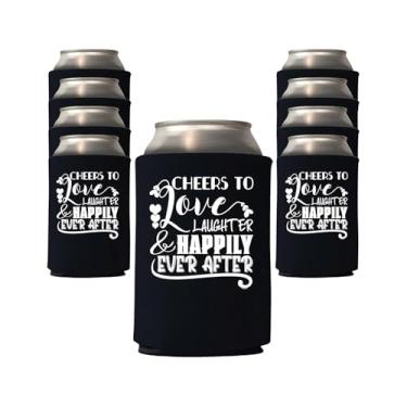 Imagem de Veracco Pacote Com 12 Decorações Para Festa De Amor, Risadas E Felicidade Sempre, Presentes Noivos, Porta-Coolie, Despedida Solteira, Casamento, Lembrancinhas Recém-Casados, Chá Panela (Preto)