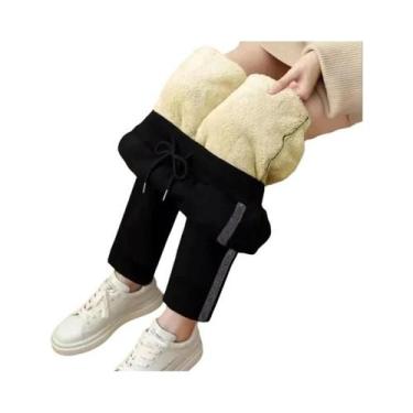 Imagem de Calças De Moletom Femininas De Inverno, Espessas, Com Cordão, Acabamen