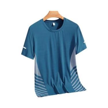 Imagem de Camiseta De Corrida Masculina De Verão Secagem Rápida Em Seda Gelada E