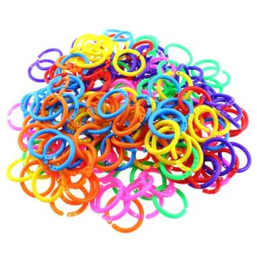Imagem de Maxmoral 210 peças anéis de fichário 20 mm anel de artesanato de plástico multicolorido adequado para prender pilhas de documentos/chaves/amostras
