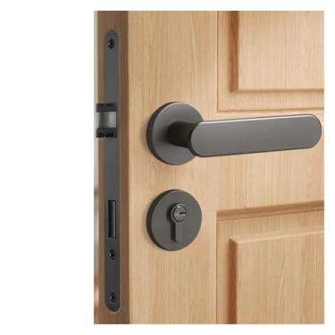 Imagem de Conjunto de fechadura de porta de liga de zinco fechadura silenciosa para porta de quarto maçaneta branca com chave acessórios de fechadura de quarto interno (G_58 mm)