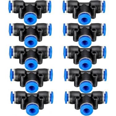 Imagem de Conectores pneumáticos, conexões pneumáticas de 12 mm, conectores tipo T, mangueira de água, conexão rápida para mangueira de ar e água