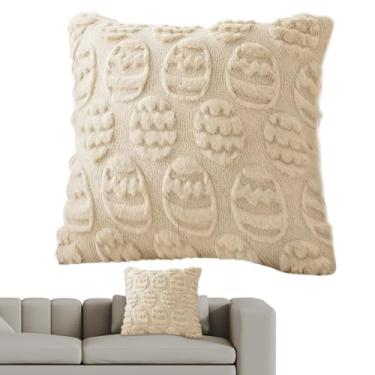 Imagem de Capas de Almofada da Páscoa - Fronha Decorativa de 46x46 cm com Estampa de Ovo - Capa de Almofada Temática de Páscoa - Para Sofá da Sala de Estar Sala de Jantar Quarto Decoração de Interiores