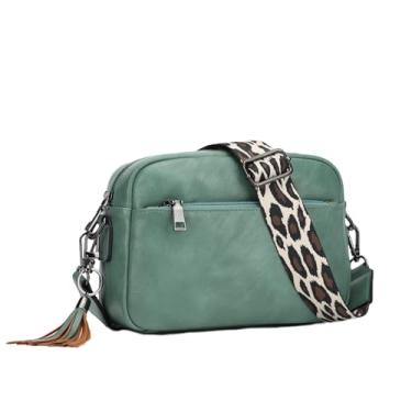 Imagem de KL928 Bolsa transversal pequena para mulheres, bolsa de couro sintético macio para celular, alça ajustável, bolsa carteira, Verde fruta