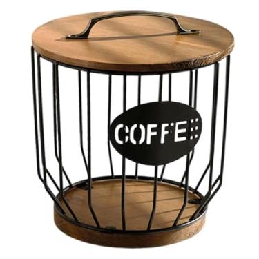 Imagem de Ｂｅｓｇａ Porta-cápsulas de café, recipiente para lanches, copos, organizador de grande capacidade, cesto de armazenamento para mesa, de cozinha, Preto