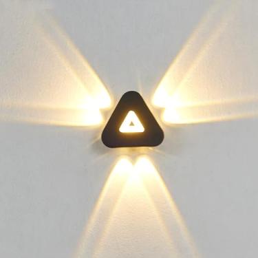 Imagem de GZZBMY LED Outdoor Arandela IP65 Impermeável Alumínio Iluminação de Parede Moderna Minimalista Arandelas Interior/Exterior para Terraço Varanda Corredor Escada Entrada (Luz Quente Preta, 6 Vezes)