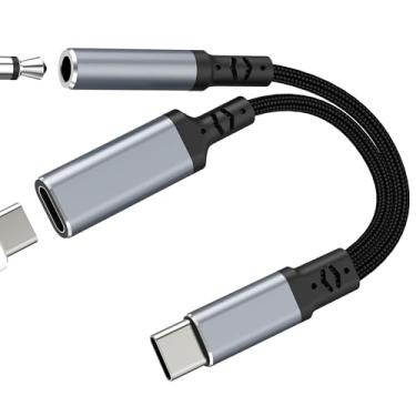 Imagem de Adaptador USB C para auxiliar (2 em 1) fone de ouvido de áudio para iPhone 17 16 15 Pro Max 3,5 mm tipo C cabo carregador compatível com Samsung S25 S24 S23 Splitter Dongle Cord para Apple Wired