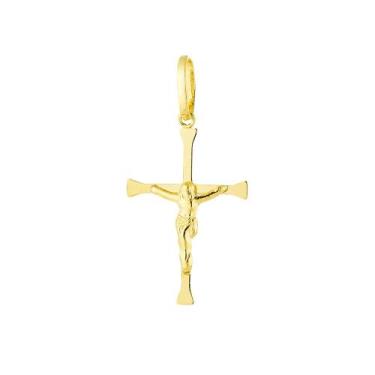 Imagem de Pingente Cruz Crucifixo Ouro 18k Cristo M PG-021 - 750NETOZ