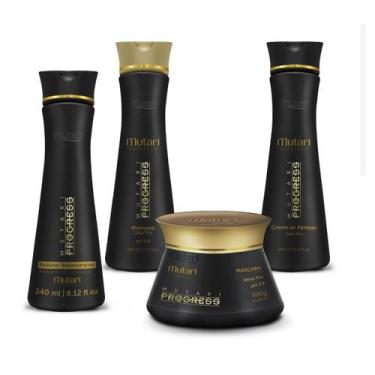 Imagem de Mutari kit progress 4 itens redutor + shampoo + mascara + creme