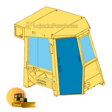 Imagem de Vidro Temperado da Porta Direita para Trator John Deere 700J - Código 