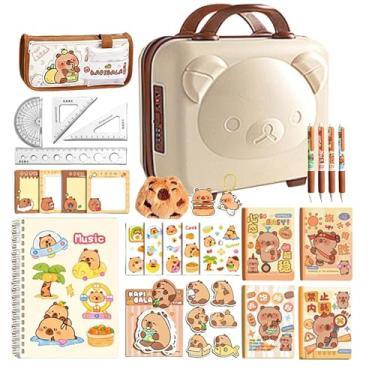 Imagem de Lindo conjunto de papelaria - kit de , canetas , conjunto de papelaria estética, para escola, casa, jardim de infância, adolescentes, crianças, meninos, meninas, estudantes