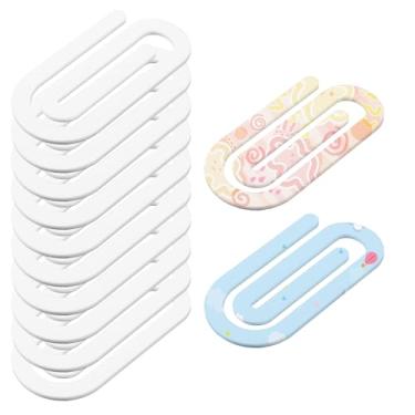 Imagem de Heclia Pacote com 10 peças em branco de sublimação, clipes de papel acrílico transparente jumbo de 10 x 5 cm para transferência de calor, marcadores de página DIY, cartões de visita, materiais de