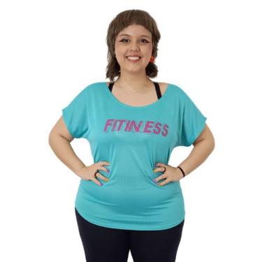Imagem de Camiseta Plus Size Feminina Dry Furadinho Academia - FR Moda Fitness, 