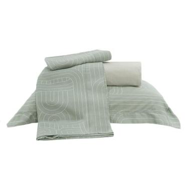 Imagem de Jogo de cama solteiro king 180 fios ponto ajour 100% algodão - dante v