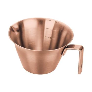 Imagem de Xícaras de café expresso de aço inoxidável de 100 ml com alça em forma de V, xícara de café expresso com escala (1, xícara de café expresso rosa)