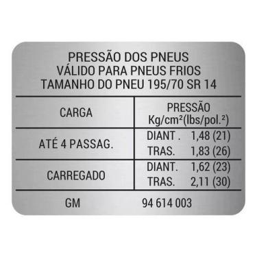 Imagem de Adesivo Etiqueta De Advertência Pressao Pneus Opala Caravan - STARPAC
