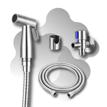 Imagem de Ducha Higiênica Prata Luxo 100% Metal Inox com Registro, 1,5 Metros, Design Moderno, Alta Durabilidade e Acabamento Premium, Ideal para Banheiro e Lavabo – Qualidade Premium LNSTORE