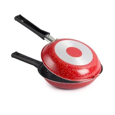 Imagem de Frigideira Omeleteira Dupla Antiaderente 18Cm Vermelho