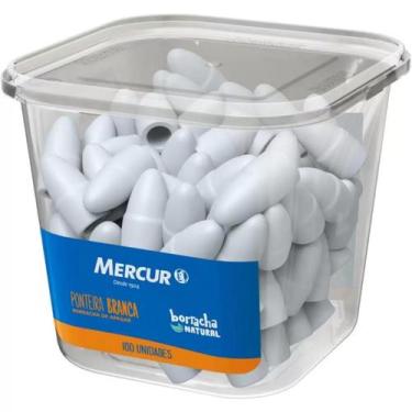 Imagem de Borracha ponteira branca natural Mercur pote com 100 unidades