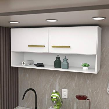 Imagem de Armário Aéreo Cozinha Modulado 2 Portas Compactas Branco