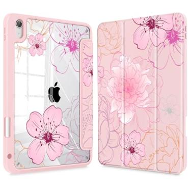 Imagem de Lepeoac Capa para iPad Air de 11 polegadas 7ª/6ª geração (M3/M2) 2025/2024, para iPad Air 5ª/4ª geração 10,9 polegadas 2022/2020, capa protetora de suporte fino com capa traseira rígida e transparente