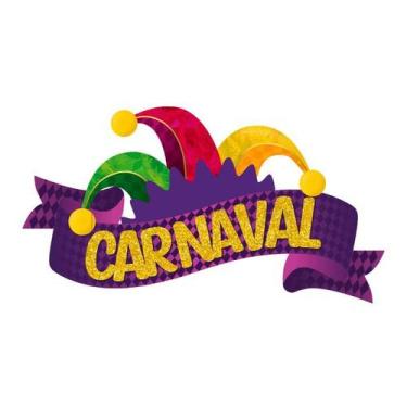 Imagem de Enfeite Painel Carnaval Glitter Dourado Chapéu Bobo da Corte - piffer