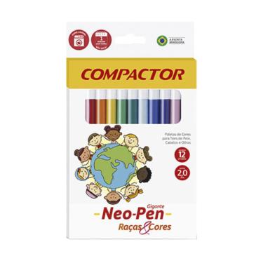 Imagem de Hidrocor Compactor Neopen Gig Raças & Cores com 12 Cores 2.0mm