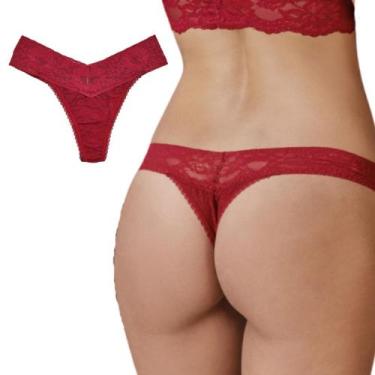 Imagem de Calcinha Fio Dental Xamego DeMillus 16198 Renda Elástica Confortável S