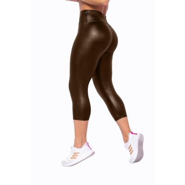 Imagem de Calça Corsario Cirre Brilho Molhado Couro Suplex Poliéster WOLFOX-Feminino