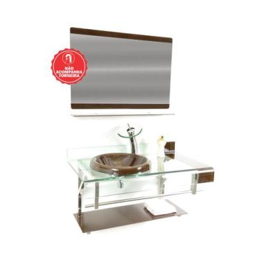 Imagem de Gabinete de Vidro 90cm para Banheiro Cuba Chapéu - Inglaterra  - EKASA