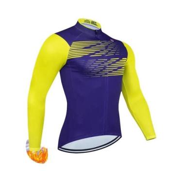 Imagem de Camisa De Ciclismo Térmica Masculina De Inverno Com Forro De Lã, Manga