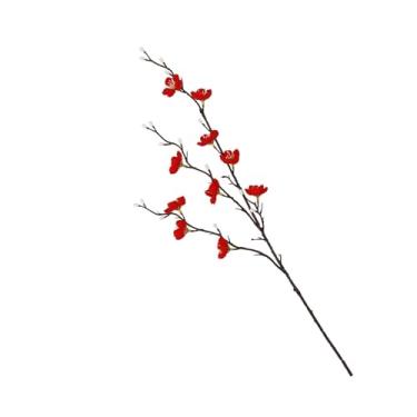 Imagem de GLOGLOW Outros Itens Decorativos Flor, Decoração de Seda Realista, Hastes Longas de 55 Cm, Casamento e Decoração de Casa Arranjo de Ameixa Falsa Nan (Vermelho)