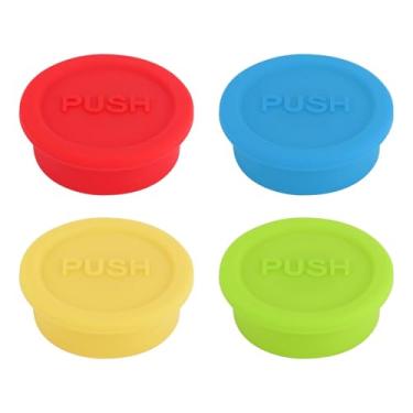Imagem de 4 tampas de garrafa para garrafa de vidro Sodastream, tampa de silicone para vedação de água e bebida, peça de reposição reutilizável (vermelho, amarelo, azul, verde)