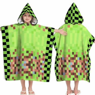 Imagem de Toalhas de praia com capuz para meninos e meninas de 2 a 6 anos - microfibra ultramacia estilo jogo toalhas de banho com capuz infantil toalha de banho felpudo para piscina poncho de praia envoltório