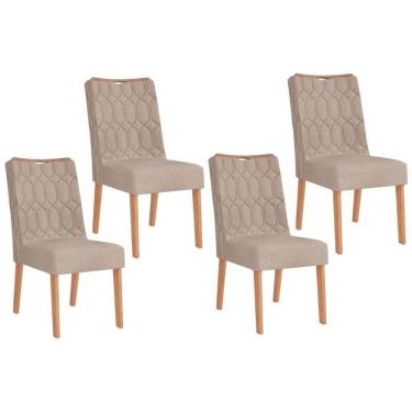Imagem de Kit 4 Cadeiras De Cozinha Bia 4 Un Cedro Suede Kraft