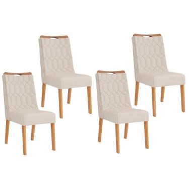 Imagem de Kit 4 Cadeiras De Cozinha Bia 4 Un Cedro Linho Neve