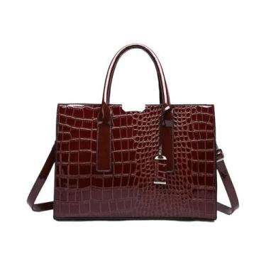 Imagem de Bolsa Tote De Couro Vintage Para Mulheres Com Grande Capacidade, Padrã