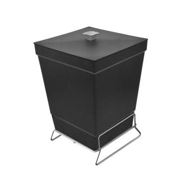 Imagem de Lixeira Para Banheiro De Plástico Com Suporte Apoio - Stolf Preto