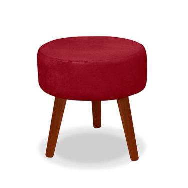 Imagem de Puff Redondo Decorativo Danny Vermelho Pés Palito